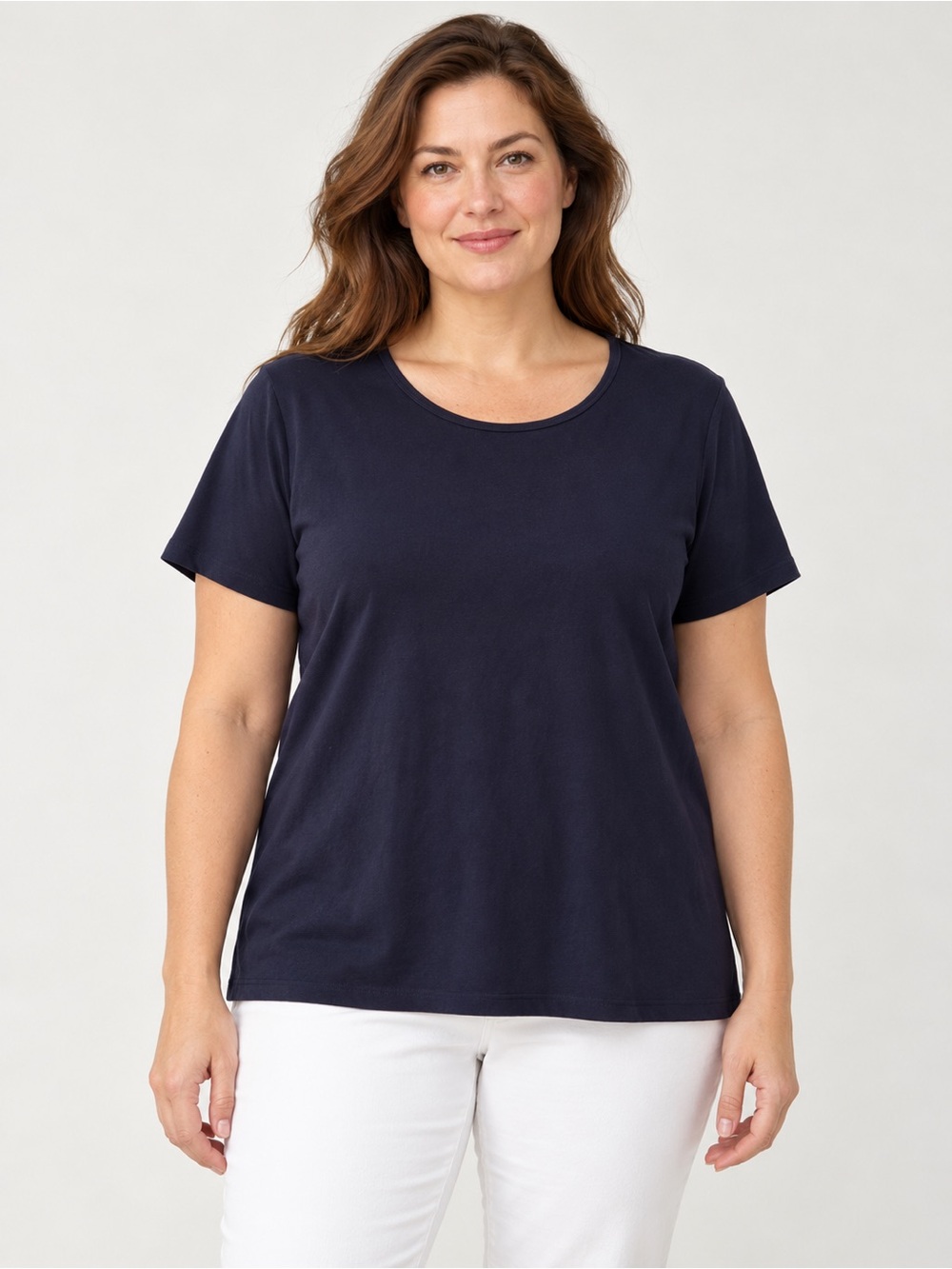 Talbots Navy Short-Sleeve Scoop Neck Tee